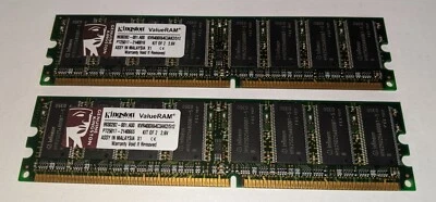 Kingston KVR400X64C3AK2/512 - 512MB Kit (2 X 256MB) - PC3200 DDR-400MHz 184 Pin - Image 1 of 2