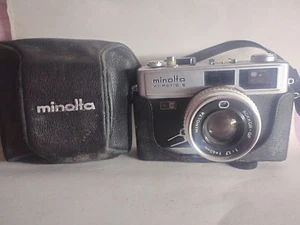 PRISTINE  Vintage Minolta Hi-Matic E 35mm Cam 40mm F/1.7 SEIKO Lenz W O.G. Case! - Picture 1 of 19