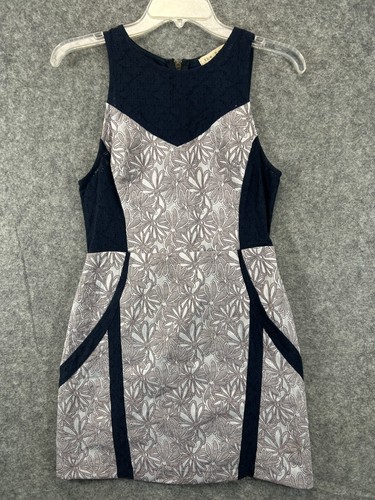 VETEMENTS The Brand Vestito Donna S Small Blu Beige Floreale Linea A Senza Maniche Lavoro Donna