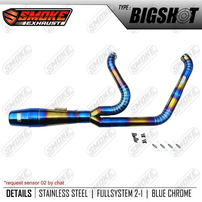 Exhaust 2 Into 1 Custom  Fit Harley Davidson Road Glide 1999-2016 Full System - Изображение 1 из 4