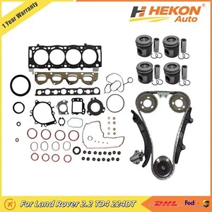 Cylinder Head Gaskets Piston Set Timing Chain Kit For Land Rover 2.2 TD4 224DT - Picture 1 of 10