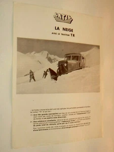 Prospectus Camion LATIL Chasse Neige TR Tracteur Truck LKW Brochure Prospekt - Imagen 1 de 1