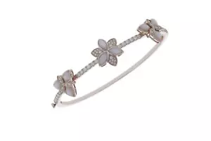 Brazalete Brazalete Flor Diamante Blanco 2.793ct Oro Rosa 14k - Imagen 1 de 3