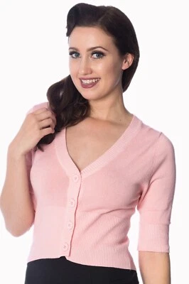Rose Cropped Button Vintage Retro V-Neck Sweet Dreamer Cardigan BANNED Apparel - Image 1 of 4