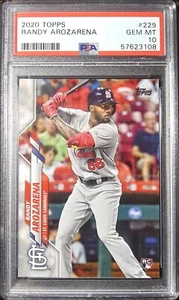 PSA 10 2020 Topps Series 1 Rookies #229 Randy Arozarena RC SEA Mariners #56 LF - Foto 1 di 12