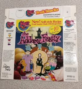 1992 The Addams Family FRUIT SNACKERS BOX leer flach rar - Bild 1 von 5