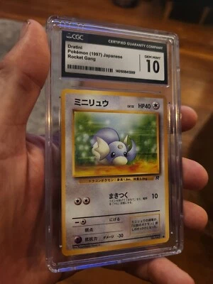 CGC 10 GEM MINT 1997 Pokemon Japanese Team Rocket Dratini #147 Card - Image 1 of 3