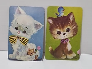Vintage 1970's Swap Cards Greythorne & Tassell Set of 2 Kittens - Picture 1 of 4