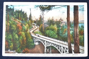Latourelle Bridge Columbia River Hwy Oregon O postal 1923 Curteich R-62014 - Imagen 1 de 1