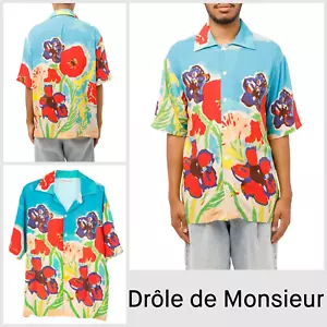 Drole de Monsieur Shirt Top Gr. M Flower Riviera RELAXED FIT Viskose - Blue Sky - Bild 1 von 10