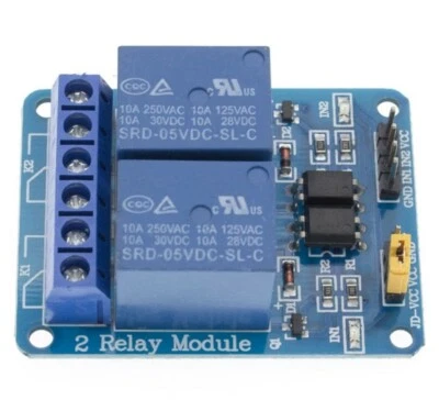 2 Kanal Relais Modul Arduino Raspberry Pi Relaiskarte 5V 230 Volt 230V Board  - Bild 1 von 4