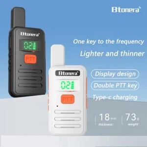 Mini Walkie-talkie 2 Pcs Pmr 446 Portable Two-way Radio Ht Ptt 3km-5km Range - Picture 1 of 30