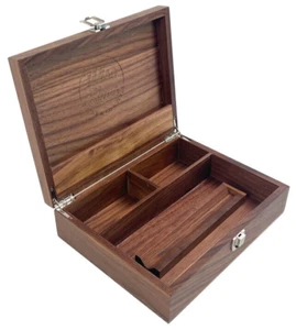 Wise Skies Deluxe natürliche Nussbaum Holz Rollbox Deluxe Aufbewahrungsbox - Bild 1 von 5