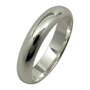 Anillo de plata esterlina .925 liso 4 mm banda de boda joyería tallas 4-13 - Imagen 1 de 16