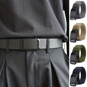 Men Tactical Belt Nylon Military Outdoor Travel Hunting Waist Metal Buckle Strap - Picture 1 of 22