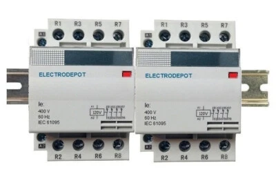 Contactor 8 Pole, 40Amp Coil 110V 120VAC 30A, 50A N/O Silent, FREE DIN Rail 40A - Image 1 of 3