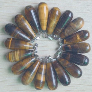 Colgantes colgantes de piedra ojo de tigre natural gota larga al por mayor 50 un./lote - Imagen 1 de 2