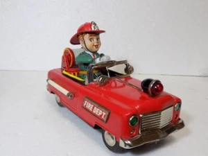 Nomura Toy Shinkosha Tin Toy Car Fire Chief W/BOX from Japan Rare - Picture 1 of 20