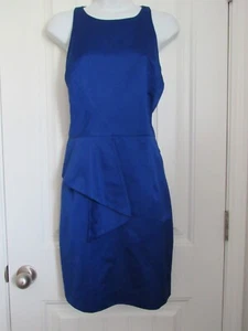 Original Milly of New York~ Royal Blue Cut-In Shoulders Faux Wrap Dress~ 12 NWOT - Picture 1 of 16