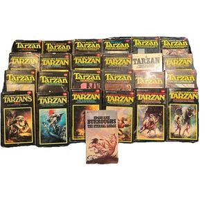Full Tarzan Series +1, Edgar Rice Burroughs Black Cover Paperback Book Set 1-24 - Picture 1 of 19