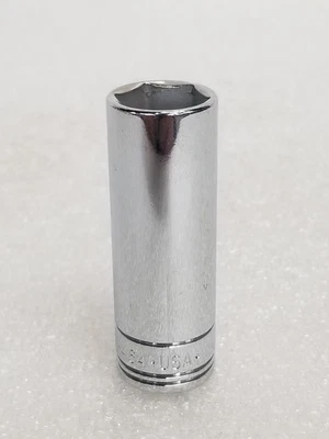 S-K 8464 X-Deep Socket 3/8"-Dr. 6-Point SuperKrome Finish Size-14mm Made in USA - Image 1 of 4