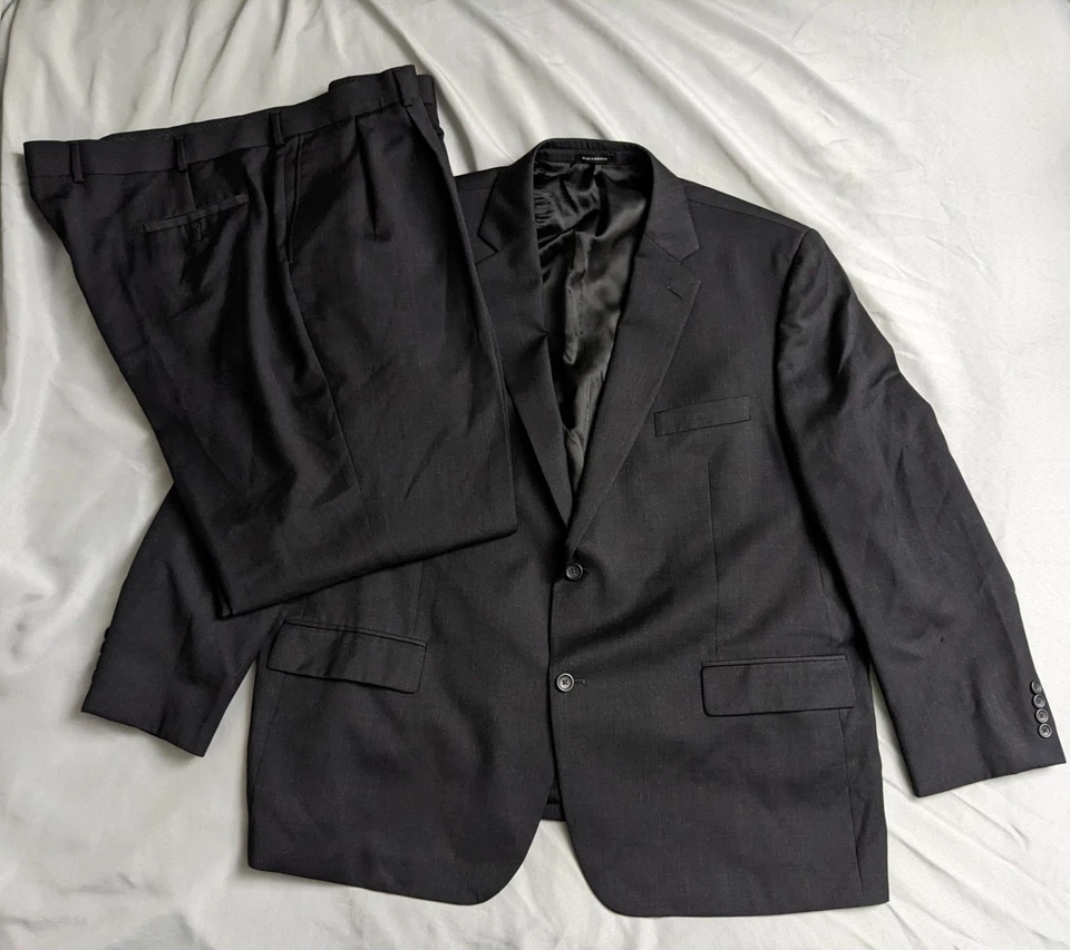Joseph & Feiss Suit 2 Piece Mens Size 50R Pants 48X30 Gray 100% Wool - Image 1 of 4
