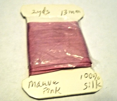 2 yardas 1/2" V. CINTA TODO SEDA MALVA para VESTIDO MUÑECA MIGNONETTE BISQUE ANTIGUO Foto 1 de 2