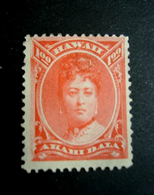 Hawaii stamp # 49,  1 Dollar, Rose Red , 1884, Mint, Hinged, VF - Image 1 of 2