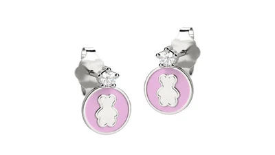 Orecchini Nanan in Argento 925 Cerchio Pendente Rosa Punto Luce NAN0083 - Immagine 1 di 4