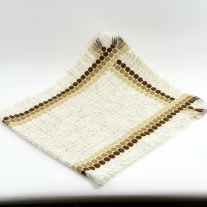 VTG Tischläufer 1m x 45cm | Retro Midcentury 70er | Gewebt Creme Braun Space Age - Picture 1 of 14
