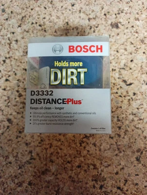 Filtro de aceite Bosch D3332 Distance Plus nuevo hecho en EE. UU. caja abierta Foto 1 de 4