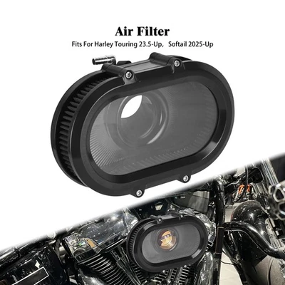 Limpiador de aire negro transparente etapa 2 para Harley Touring Street Glide Road Glide 24-25 Foto 1 de 4