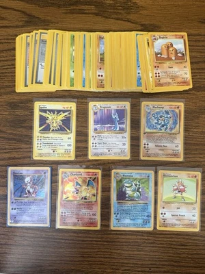 1999 Pokémon NEAR COMPLETE Base Set 76/102 Charizard, Blastoise, Mewtwo + More - Image 1 of 4