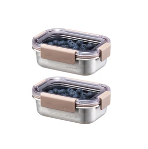 Locknlock Stainless Steel Modular Lunch Box 310m x 2ea / Korea BPA FREE - Picture 1 of 4