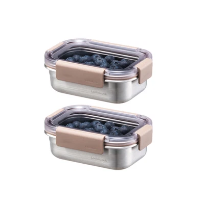 Locknlock Stainless Steel Modular Lunch Box 310m x 2ea / Korea BPA FREE - Image 1 of 4