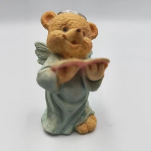 1995 Angel Bear Figurine by WU JC – Resin Singing Bear with Wings & Halo - Picture 1 of 5