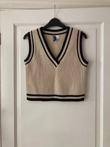 Women’s Cream & Navy Tank Top (Cricket Style) Size S - Excellent Condition - Picture 1 of 7