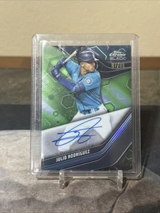 2023 Topps Chrome Black Julio Rodriguez On Card Auto Autograph Green #/99 SP SSP - Picture 1 of 1