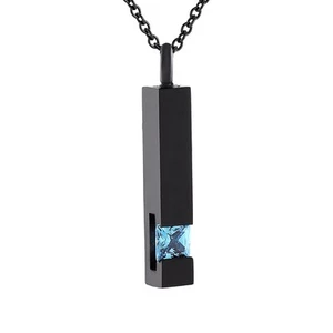 Crystal Bar Memorial Urn Necklace Ashes Holder Keepsake Cremation Jewelry Pen... - Picture 1 of 5