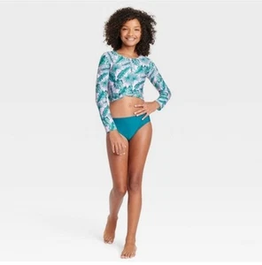 Art Class 3 PC Bikini Rashguard long sleeve Swim Suit Biking bathing Lg L 10/12 - Picture 1 of 3