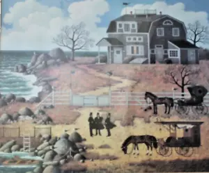 Charles Wysocki Pickwick Cottage Framed & Double Matted Print Under Glass - Picture 1 of 4