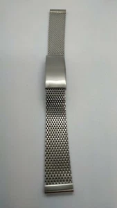 BRACCIALE MESH VINTAGE ANNI 70/80 MAGLIA MILANO ACCIAIO INOX mm12 REGOLABILE - Imagen 1 de 5