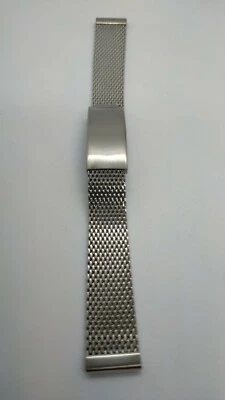 BRACCIALE MESH VINTAGE ANNI 70/80 MAGLIA MILANO ACCIAIO INOX mm12 REGOLABILE - Immagine 1 di 4
