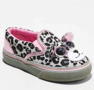 KLEINKIND & JUGEND MÄDCHEN SÜSSE LEOPARDENMUSTER CRITTER SLIPPER SNEAKER, PINK/SCHWARZ - Bild 1 von 3