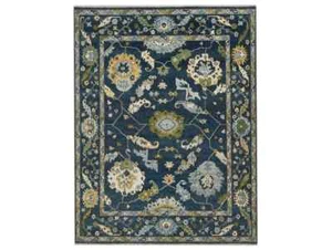 Oushak Hand-knotted Dark Blue Turkish Contemporary Rugs for living area &office - Picture 1 of 1