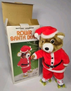 Vintage Roller Skating Santa Bear Christmas Animated Musical in Box 1985 Tested - Picture 1 of 13