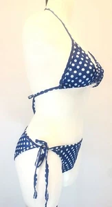 Costume da bagno bikini 2 pezzi regolabile a pois perizoma CHUNS taglia small LC5 - Foto 1 di 9