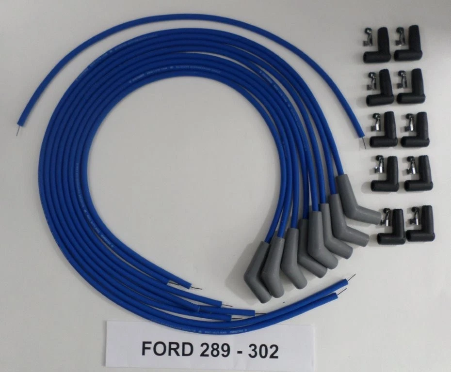 Botas FORD SMALL BLOCK 289-302 AZUL UNIVERSAL HEI Bujía Cables 45/135 grados Foto 1 de 1