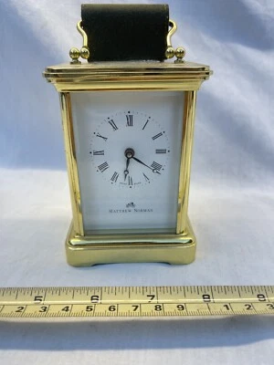 Reloj Carro Mesa De Lujo De Colección Hecho en Suiza Matthew Norman 11 Joyas Cuerda Manual Foto 1 de 4