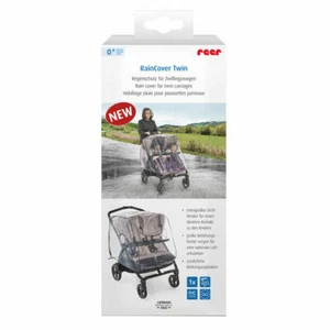 Reer RainCover Twin protection contre la pluie pour poussette jumelle capote de pluie poussette - Photo 1/8